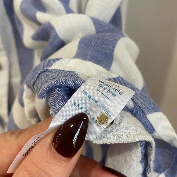 Marine Layer Dana Short Sleeve Button down in Blue & White Stripes Size XL 0074 - Picture 5 of 7